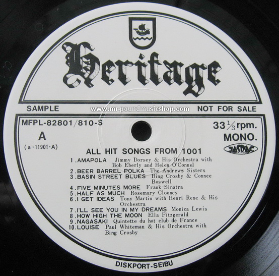 Various Artists - All Hit Songs From 1001