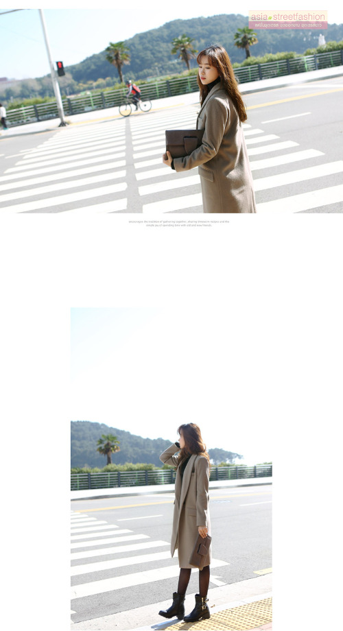 L OverCoat เสื้อโค้ทกันหนาวตัวยาว สีเทา งานดี ผ้าวูลเนื้อดีเรียบไม่เป็นขุย บุซับในกันลมอย่างดี พร้อมส่ง สีเทา L