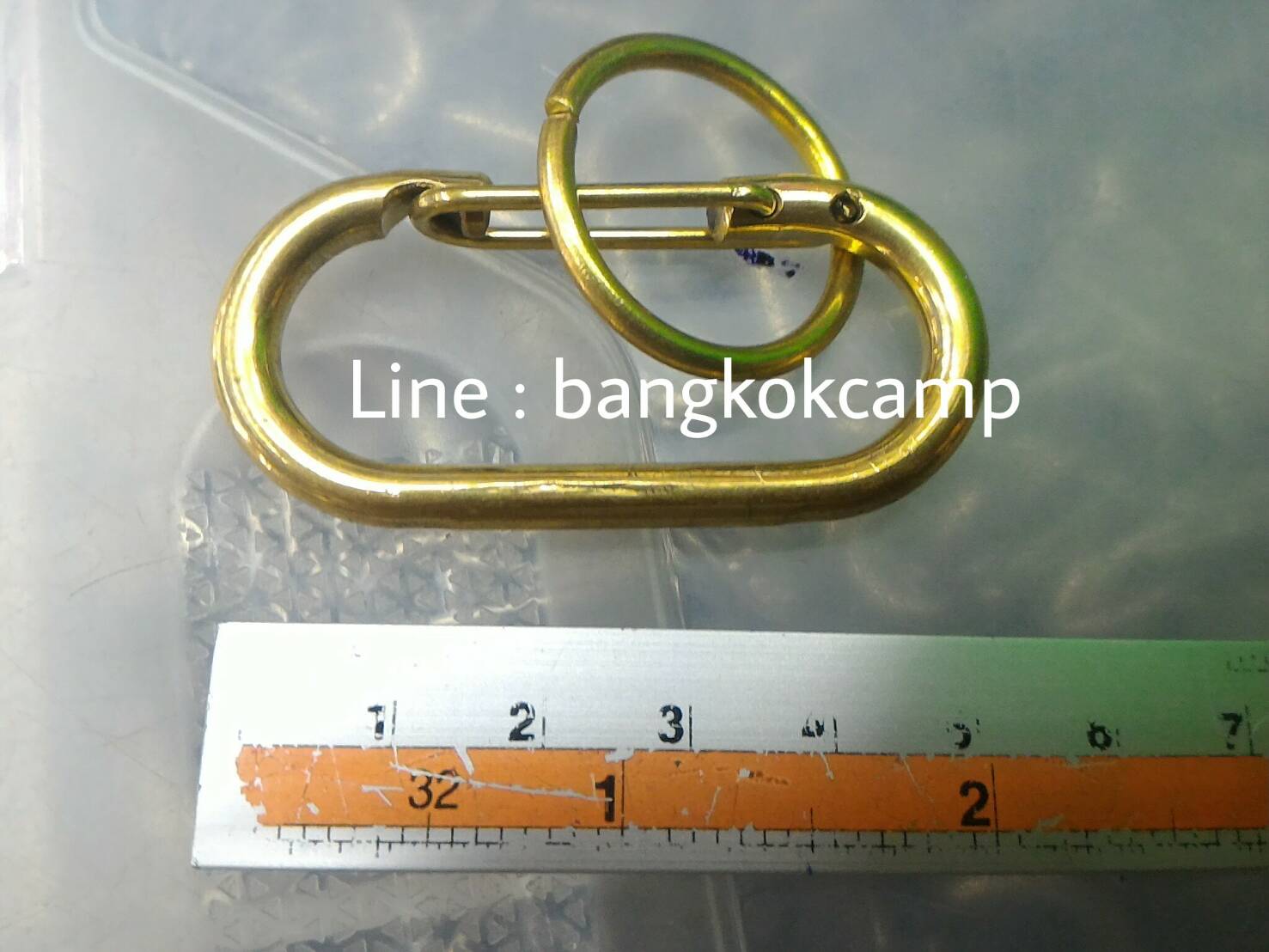 พวงกุญแจ คาราบิเนอร์ Carabiners สแน็ปลิงค์ Snaplink ตะขอเกี่ยว - ทองเหลือง 2นิ้ว (แบบตัวโอ) (2อัน)