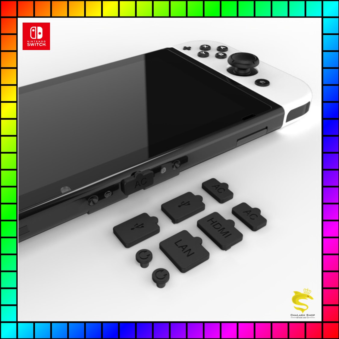ชุดยางกันฝุ่นเครื่อง Nintendo Switch OLED & Switch2 ชุด 8 ชิ้น