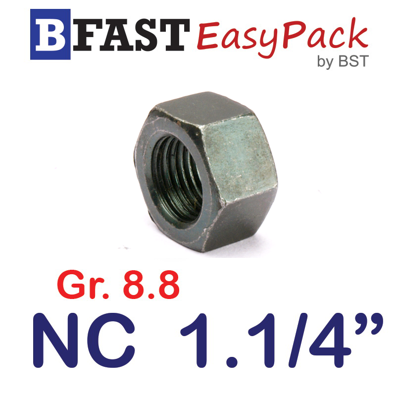 หัวน็อต NC 1.1/4" *เหล็กแข็งเกรด 8.8* (1 ตัว)