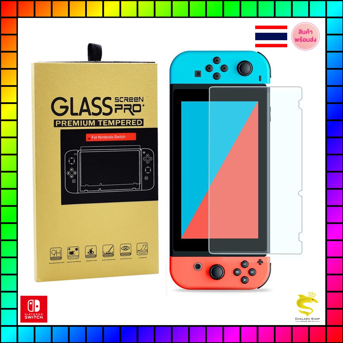 ฟิล์มกระจก Premium Tempered for Nintendo Switch (กล่องแดง)