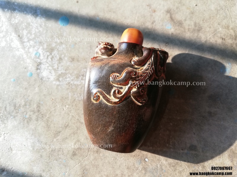 ขวดยานัตถ์ แกะจากเขาสัตว์ รูปสิงโตคู่ (9)