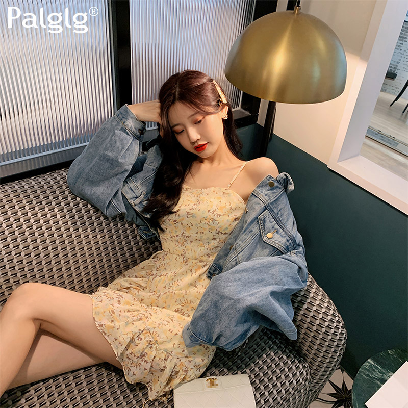 Palglg : พรีออเดอร์ เดรสสายเดี่ยวแฟชั่นลายดอกไม้หวานๆ งานแบรนด์