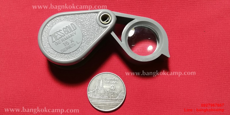 กล้องส่องพระ / จิวเวอรี่ ZIESS GOLD 15x Series L รุ่นเก่า แกนทองเหลือง ใหม่เก่าเก็บ (สีเทา-เทา)