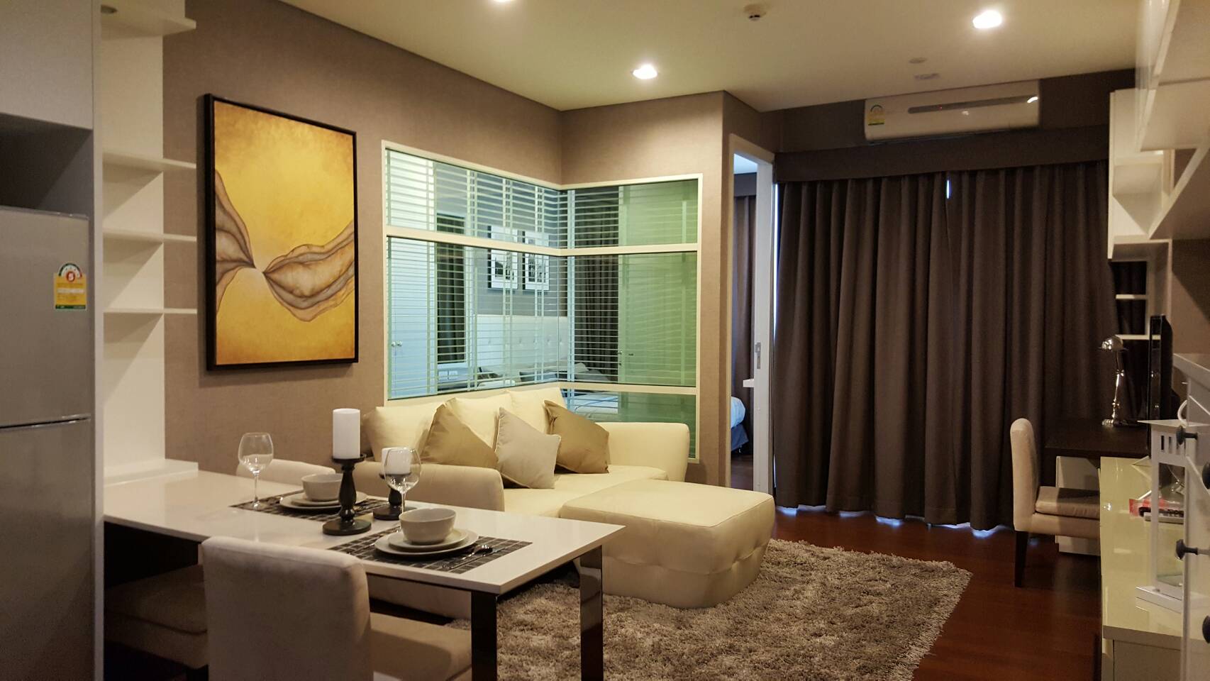 รหัสทรัพย์ 14747 ให้เช่าคอนโด Ivy Thonglor ( ไอวี่ ทองหล่อ ) 1 ห้องนอน 1 ห้องน้ำ พื้นที่ 43 ตรม. ชั้น 12 ตกแต่งพร้อมอยู่เฟอร์นิเจอร์และเครื่องใช้ไฟฟ้าครบ
