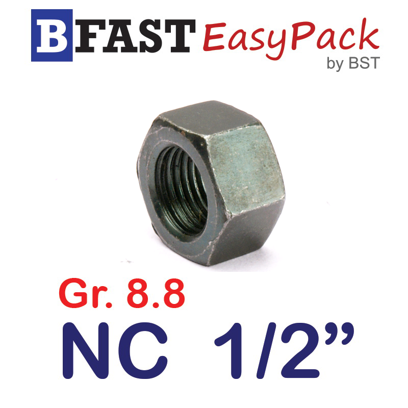 หัวน็อต NC 1/2" *เหล็กแข็งเกรด 8.8* (3 ตัว/ถุง)