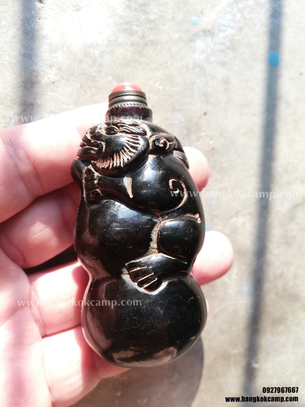 ขวดยานัตถ์ แกะจากเขาสัตว์ รูปสิงโต(8)