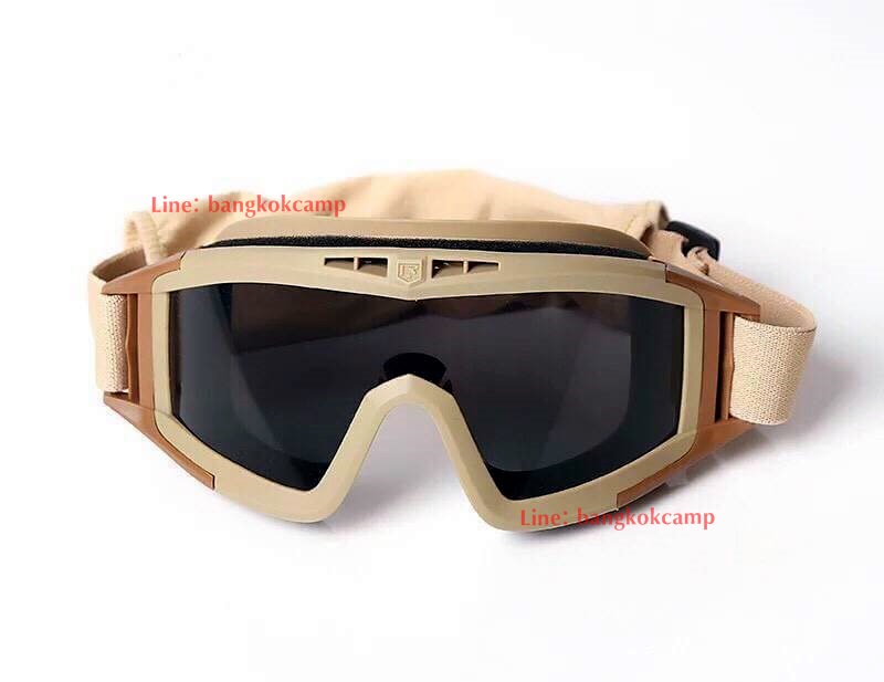 แว่นตา REVISION แว่นตากันลม แว่นกันฝุ่น (1ชุด มี3เลนส์ ) (มี3สี :ดำ เขียว ทราย)