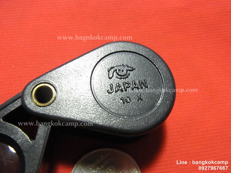กล้องส่องพระ / จิวเวอรี่ JAPAN 10x รุ่นเก่า แกนทองเหลือง ใหม่เก่าเก็บ (ดำ-ดำ)
