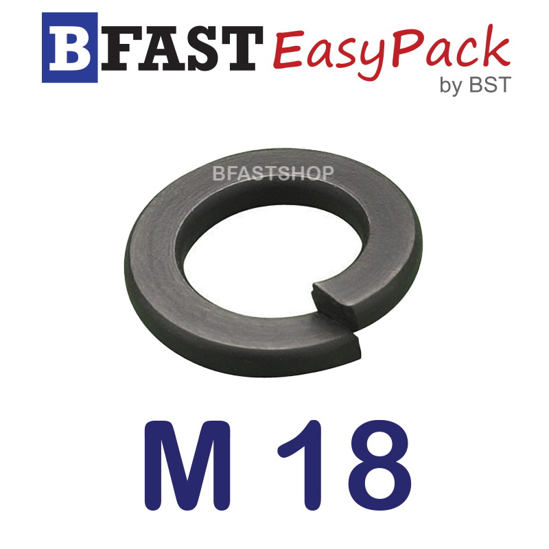 แหวนสปริง M18 ชุบดำ (8 ตัว/ถุง)