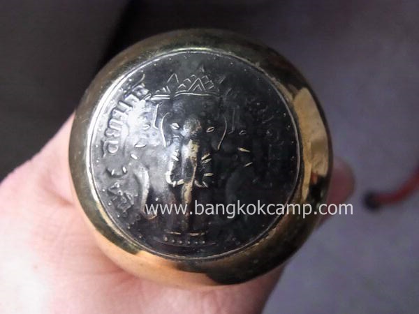ไม้ตะพด (แบบที่ 18) หัวทรงแจกันใหญ่ ทองเหลือง ช้าง3เศียร ช้างเอราวัณ