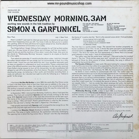 Simon And Garfunkel - Wednesday Morning, 3 A.M.
