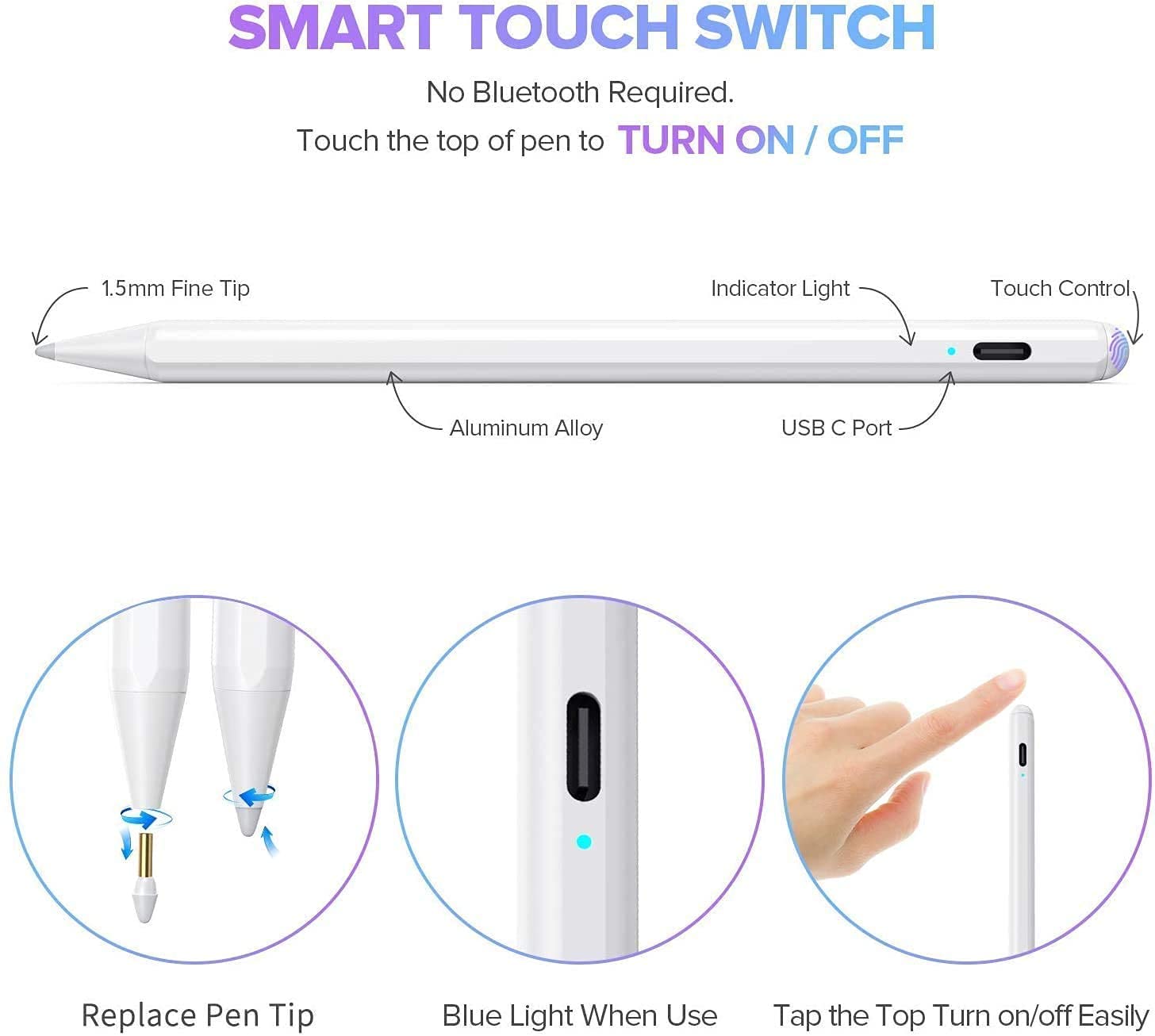 Joyroom JR-K12 Stylus Pen 2in1 - ปากกาเขียนหน้าจอแบบใช้แบตเตอรี่ รองรับ Smartphone , Tablet