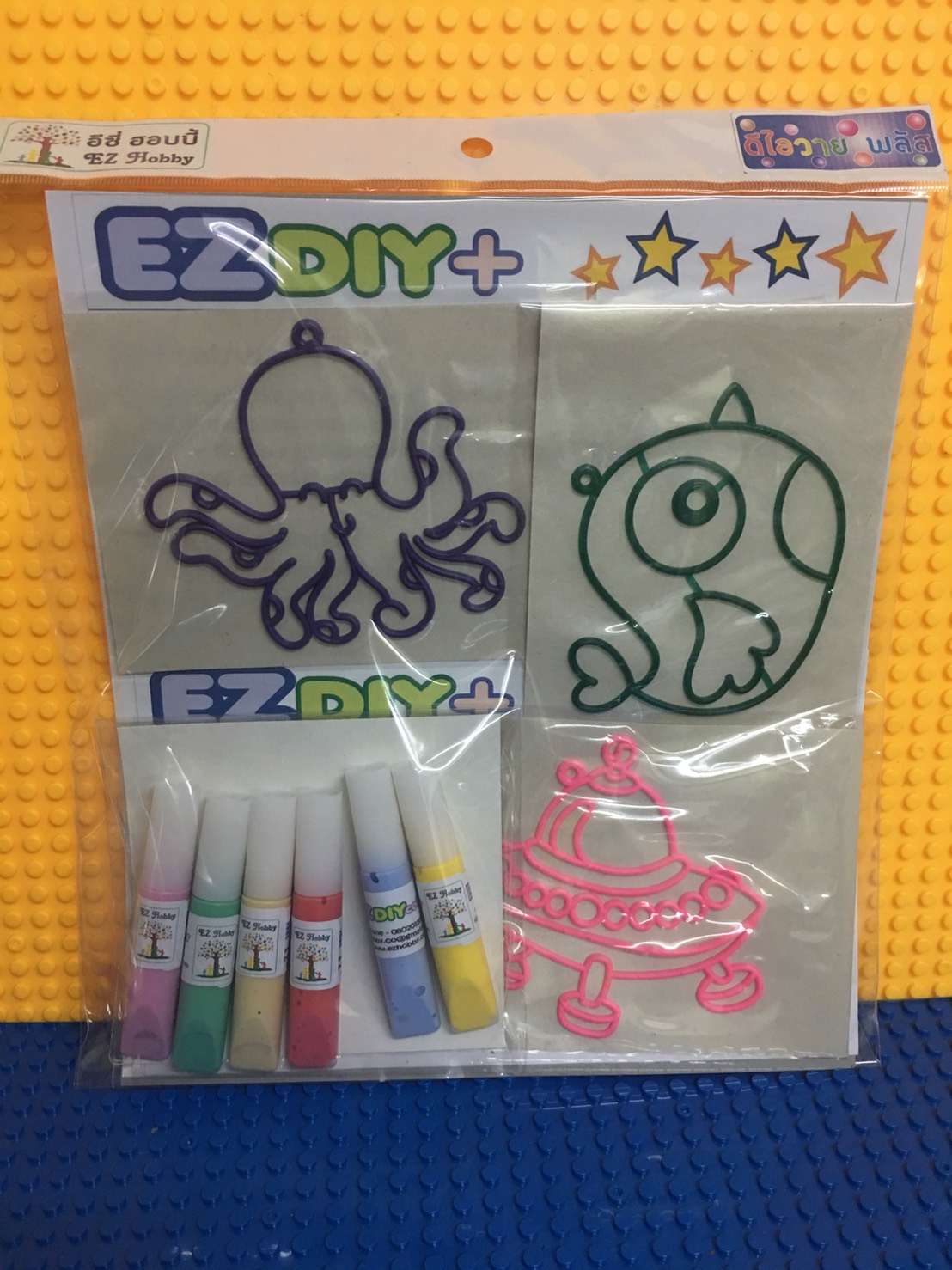 003 หยอดสี / บีบสี ติดกระจก - suncatcher / glass deco (EZ DIY+)