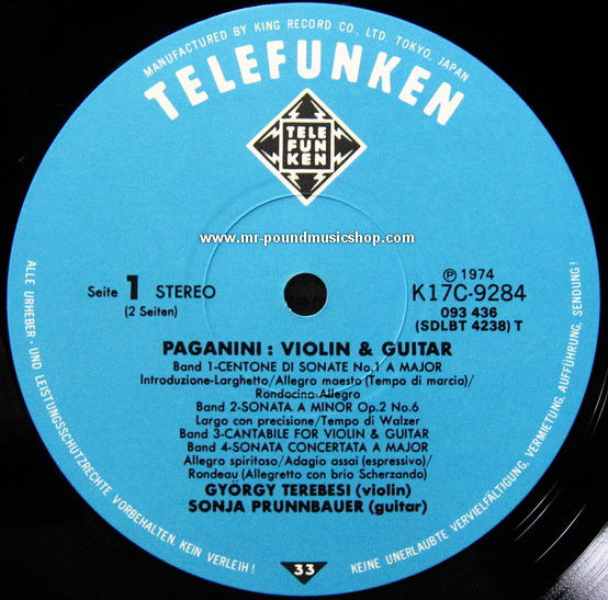 Gyorgy Terebesi, Sonja Prunnbauer - Paganini: Violin & Guitar