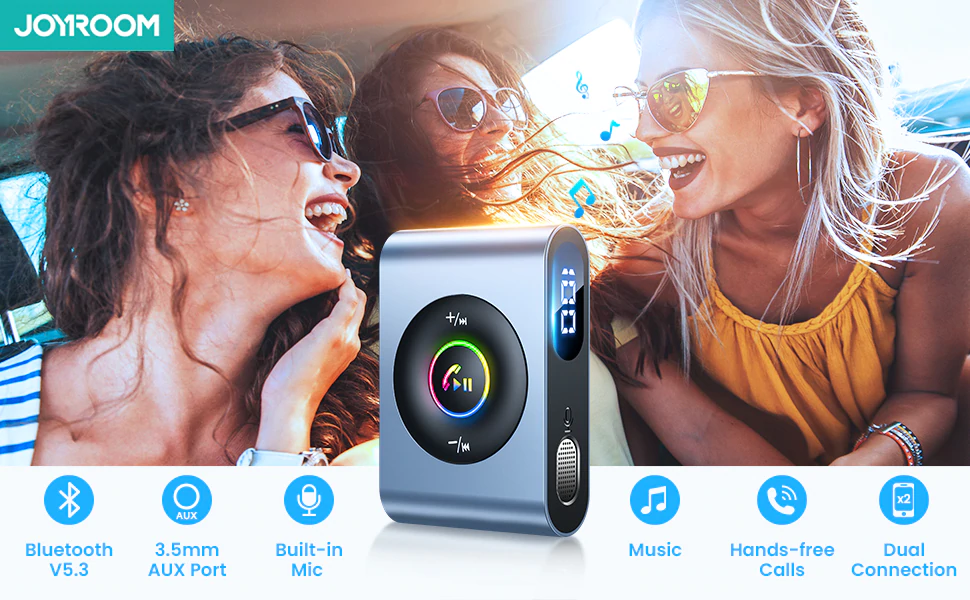Joyroom JR-CB1 Bt 5.3 Wireless Bluetooth Car - บลูทูธติดรถยนต์ เขื่อมต่อมือถือใช้ในรถ,เครื่องเสียงบ้าน,หูฟัง,อุปกรณ์ต่าง