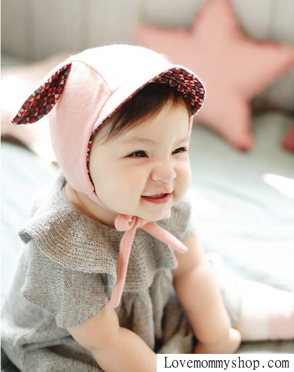 หมวกเด็กแต่งหู มีปีกหมวกเล็กๆ
