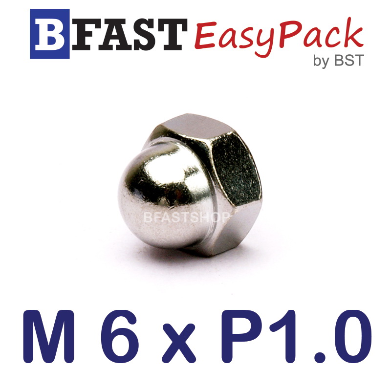 หัวน็อตหมวก M6 x P1.0 (15 ตัว/ถุง)