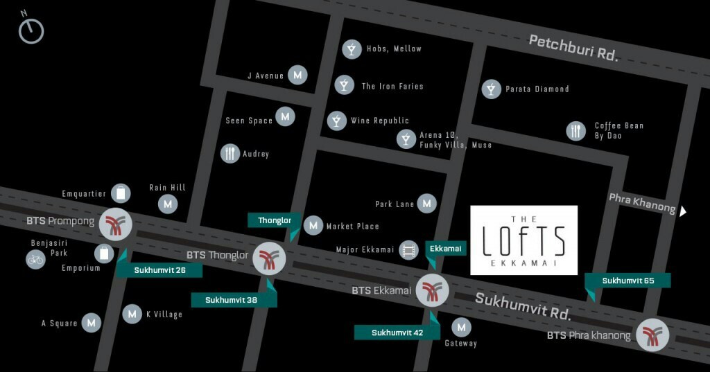 รหัสทรัพย์ 56336 The Lofts Ekkamai (เดอะ ล็อฟท์ เอกมัย) 2 ห้องนอน 1 ห้องน้ำ (ห้องมุม)ขนาด 61 ตรม.ชั้น 8 (ห้อง 809 ) ตกแต่งครบพร้อมอยู่