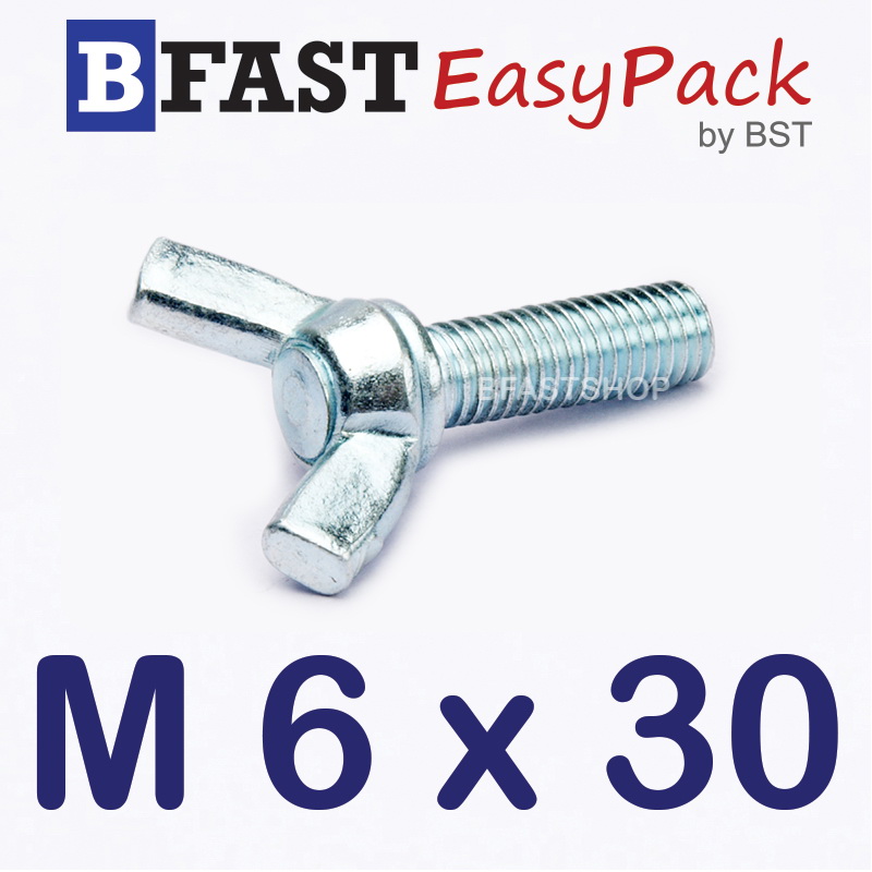 สกรูหางปลาหูกระต่าย M6 x 30 (3 ตัว/ถุง)