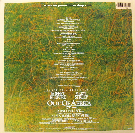 John Barry - Out of Africa (Music From Motion Picture Soundtrack)