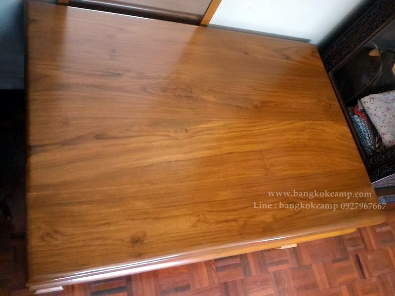 โต๊ะไม้สัก ขาสิงห์ 100x80x50cm.