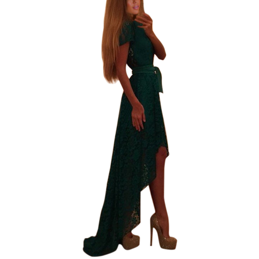 ZANZEA Evening Party Sexy Lace Cocktail Women Asymmetrisch LongShop Fashion Dresses Online (Intl)