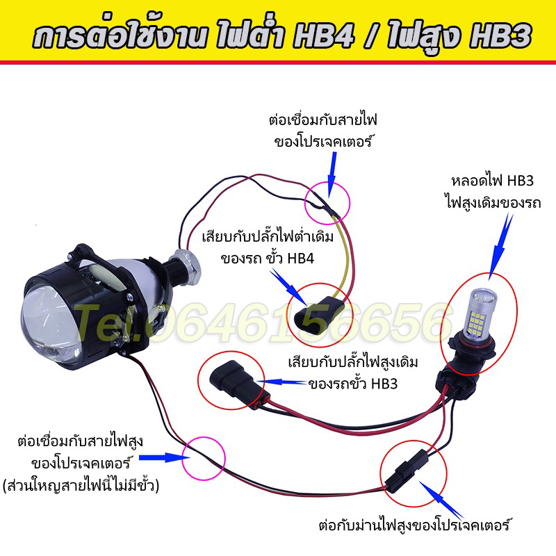 ชุดสายไฟ HB4 + ปลั๊กไฟสูง HB3 มีสายพ่วงไฟสูง + ปลัีกไฟสูงโปรเจคเตอร์ จำนวน 1 ชุดสินค้าตามรูปครับ