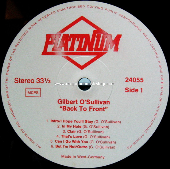 Gilbert O'Sullivan - Greatest Hits of Gilbert O'Sullivan