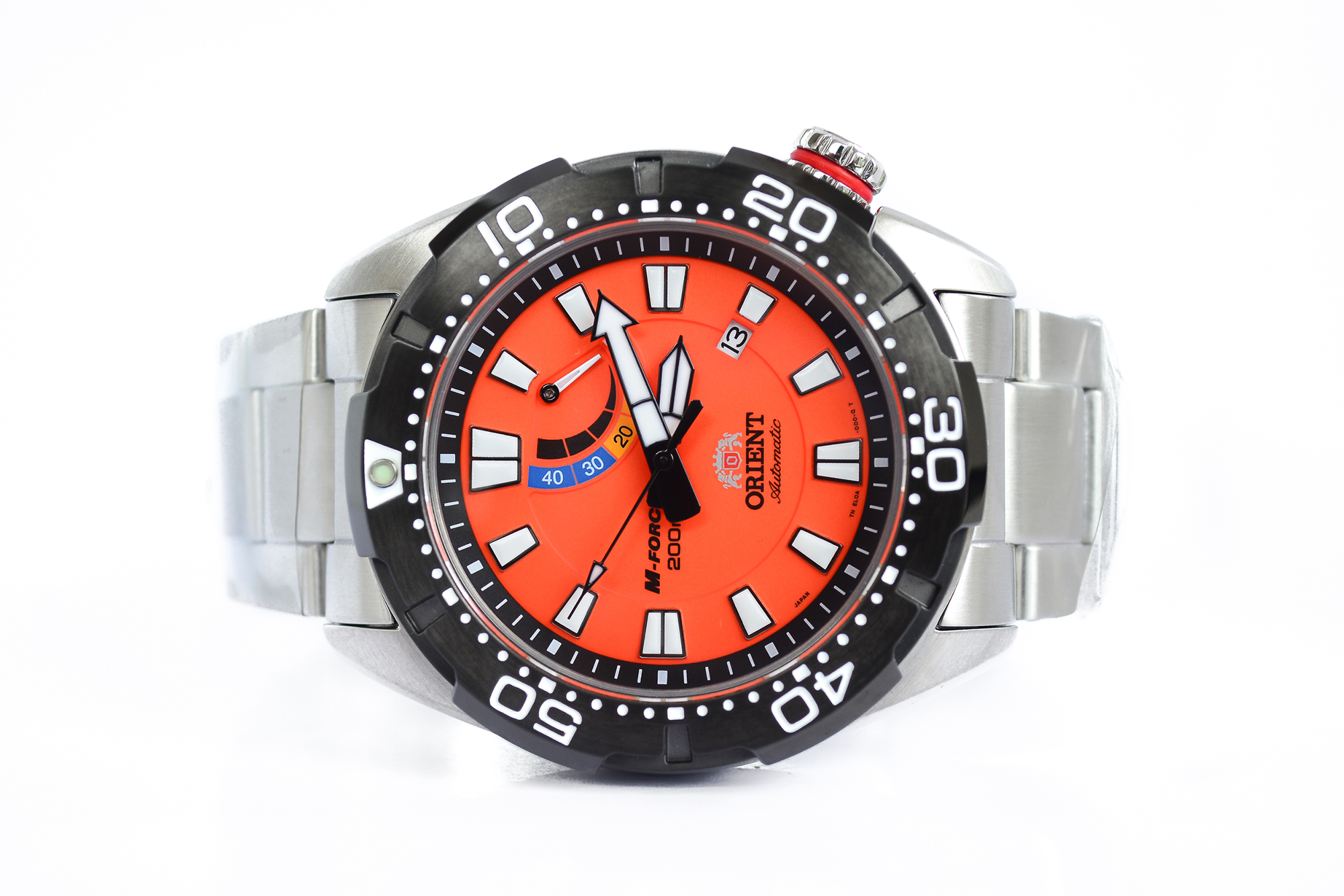 NEW:Orient M-Force Automatic Power Reserve หน้าส้ม (Sold)