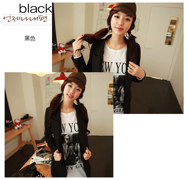 fashion Suit เสื้อสูทตัวยาว ใส่ทำงาน ใส่เที่ยว กระดุมหน้า สีดำ หรือปรับใส่เป็นสูทลำลองได้ ดูดีมีสไตล์ Asia Street Fashion