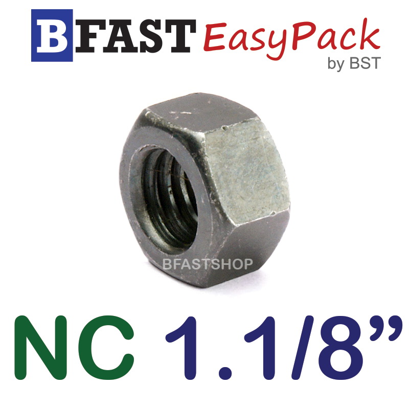 หัวน็อต NC 1.1/8"-7 ขอบ 43 mm. หนา 25 mm. (1 ตัว)