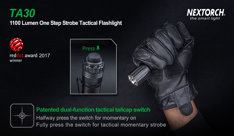 ไฟฉาย Nextorch TA30 1100 Lumens One Step Tactical Flashlight