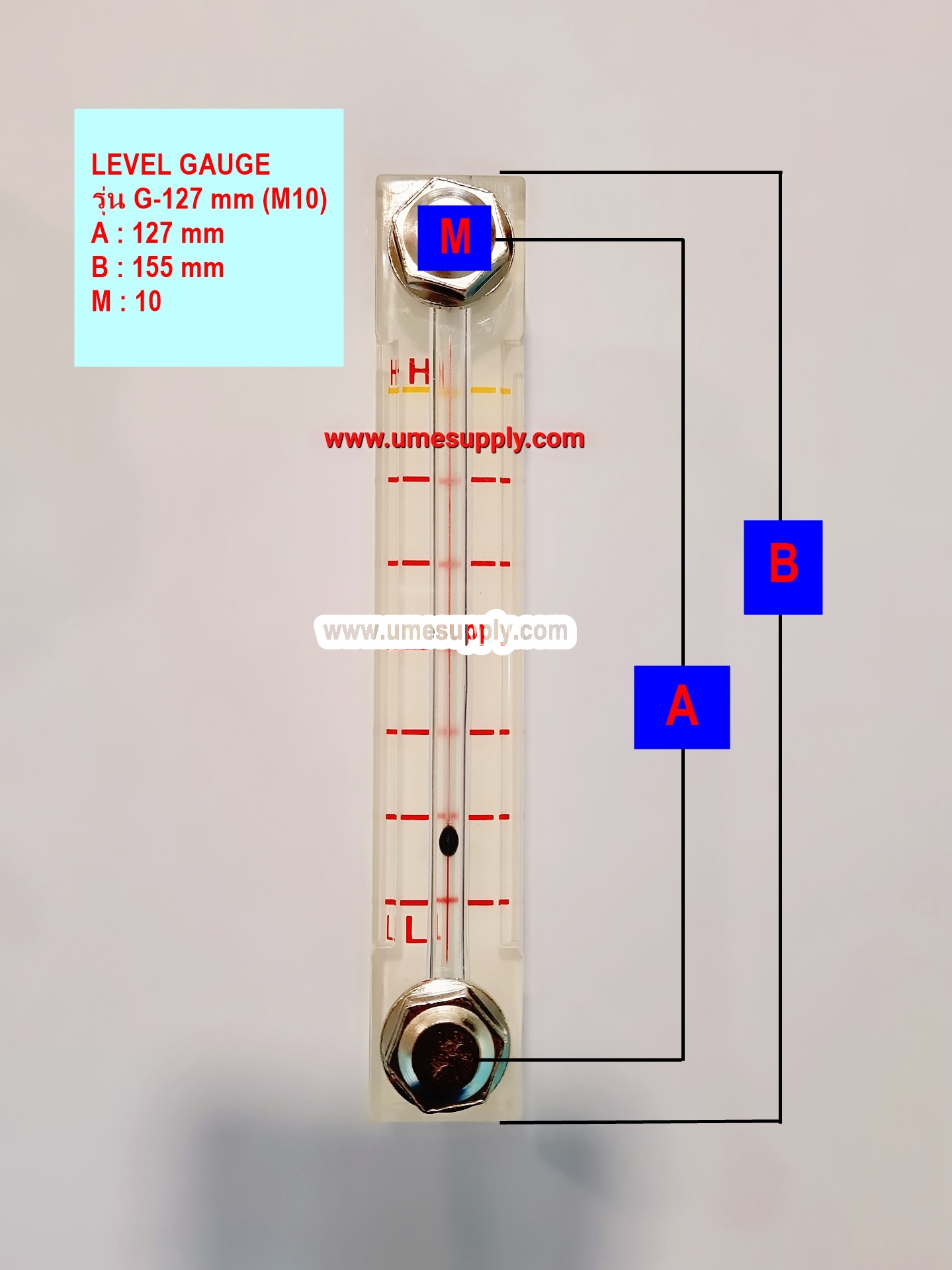 เกจวัดระดับน้ำมัน (LEVEL GAUGE ) Model : G-127 (M10) (Screw AirCompressor)