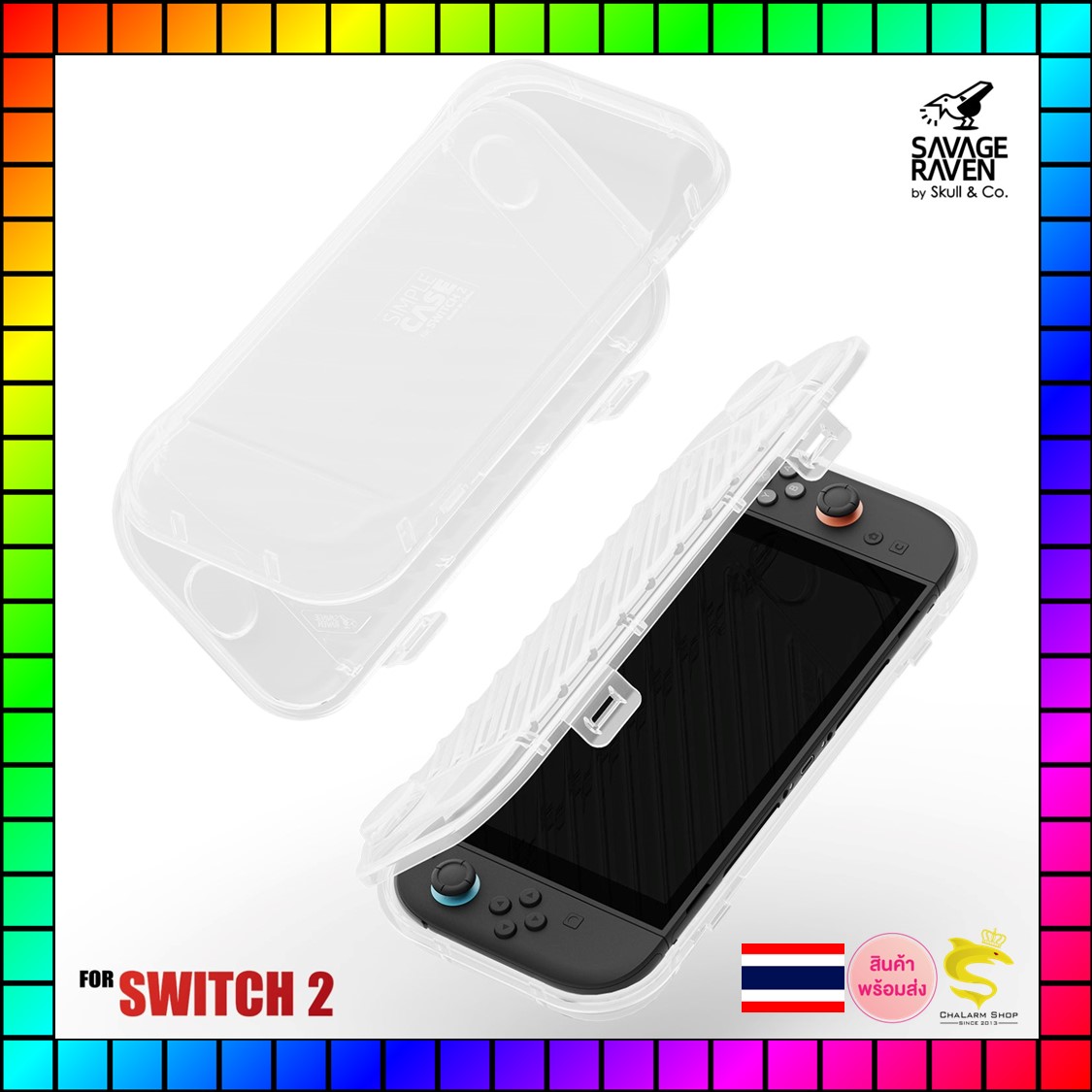 Savage Raven by Skull & Co. Slim Plastic Carrying Box for Nintendo Switch 2 (รุ่นปี 2025)