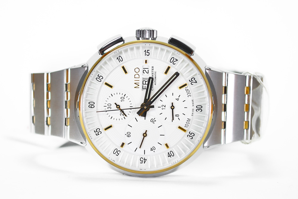 NEW:Mido All Dial Chronometer Chronograph 2 tone