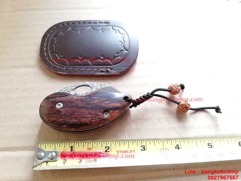 มีดพับ ดามัสกัส Damascus พร้อมซองหนังแท้ (4)