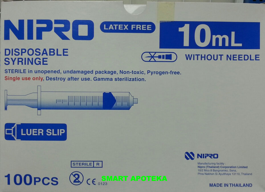 กระบอกฉีดยา Nipro ขนาด 10 cc 100 ชิ้น (1 กล่อง)