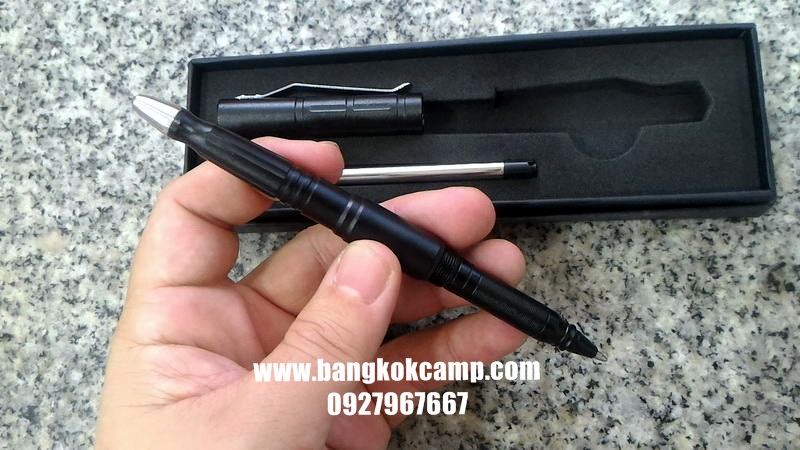ปากกา แทคนิคอล Tactical Pen ปลายคาร์ไบร์เสริมสแตนเลส(2ชั้น) สีดำ