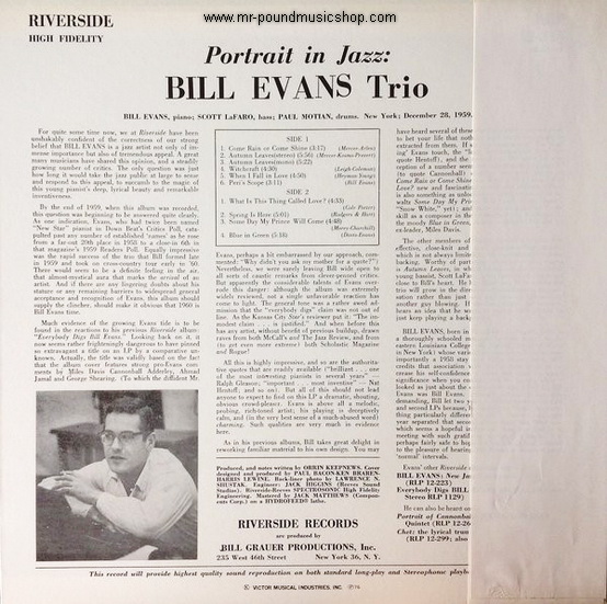 Bill Evans Trio - Portrait in Jazz