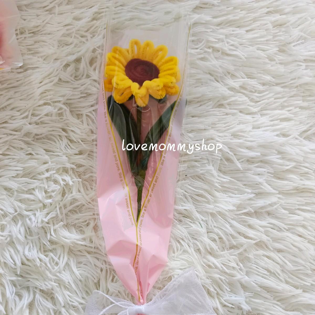 ช่อดอกทานตะวัน ดอกทิวลิป ดอกเดซี่ ดอกไม้จากลวดกำมะหยี่