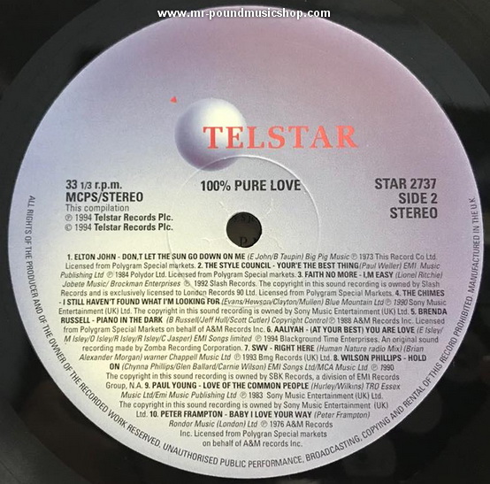 Various Artists - 100% Pure Love