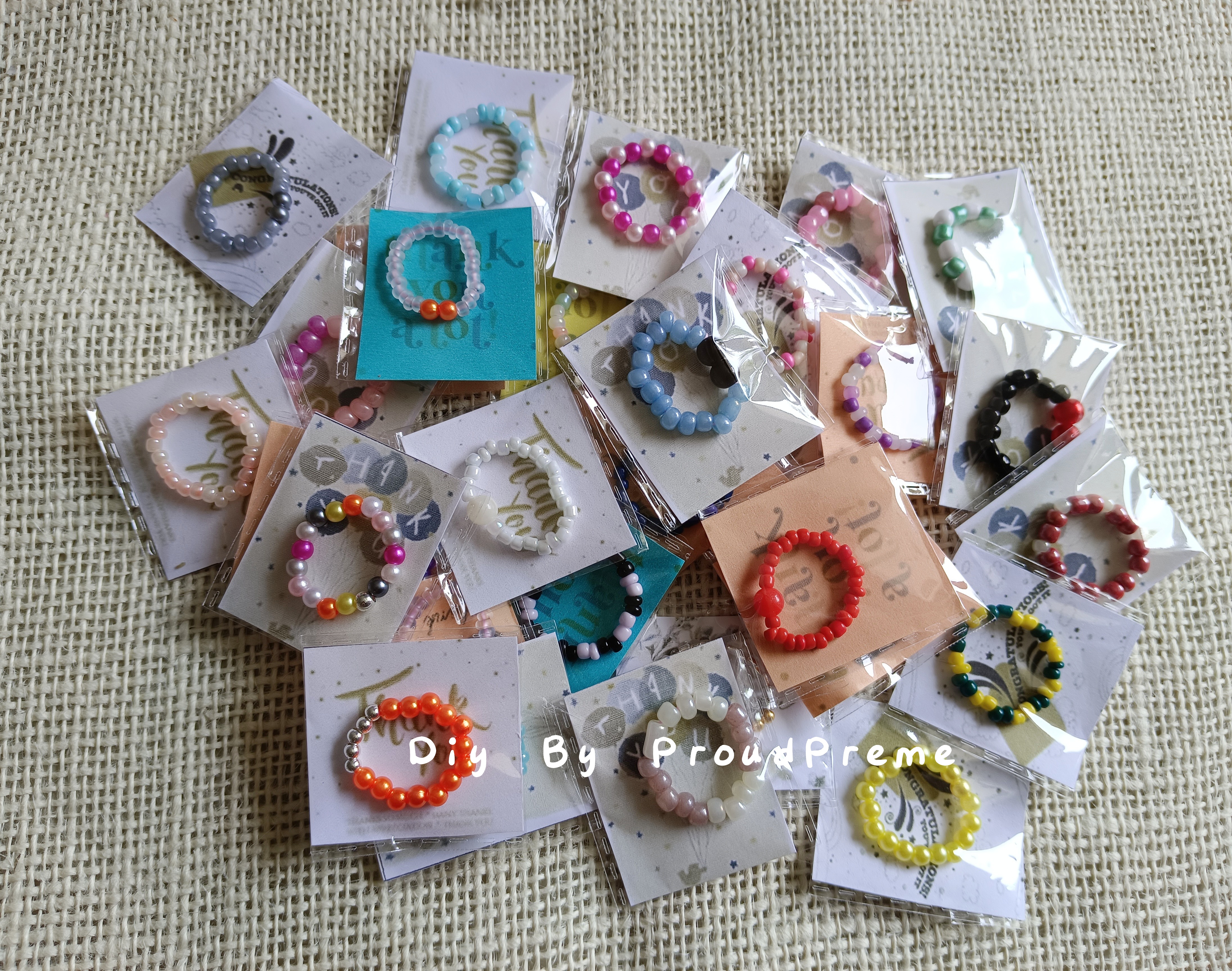 เซตแหวนลูกปัดลายน่ารักๆ (10-30วง) ของจีบลูกค้า