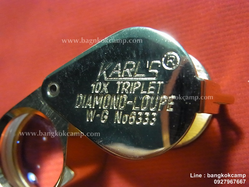 กล้องส่องพระ KARL'S 10x TRIPLET DIAMOND LOUPE W-G No.6333 กำลังขยาย 10X ....ใหม่ แท้ (บอดี้สีทอง)