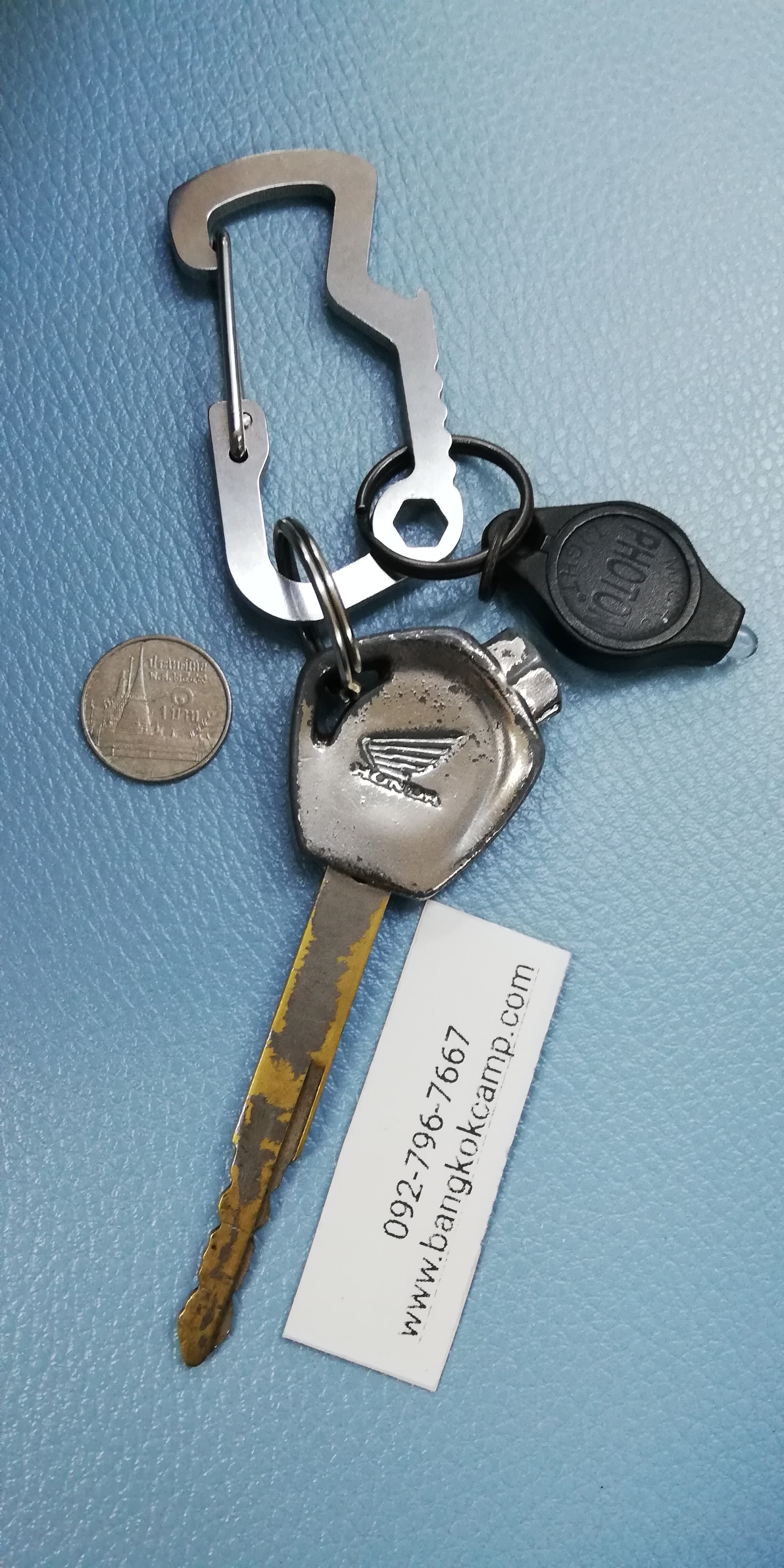 พวงกุญแจ คาราบิเนอร์ Carabiners สแน็ปลิงค์ Snaplink - สแตนเลส ขนาด2.5นิ้ว (มีที่เปิดขวด) (2อัน)