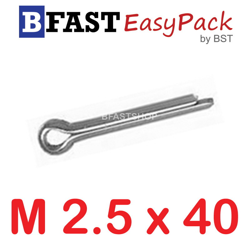 ปิ๊นสแตนเลส SUS M2.5 x 40 (10 ตัว/ถุง)