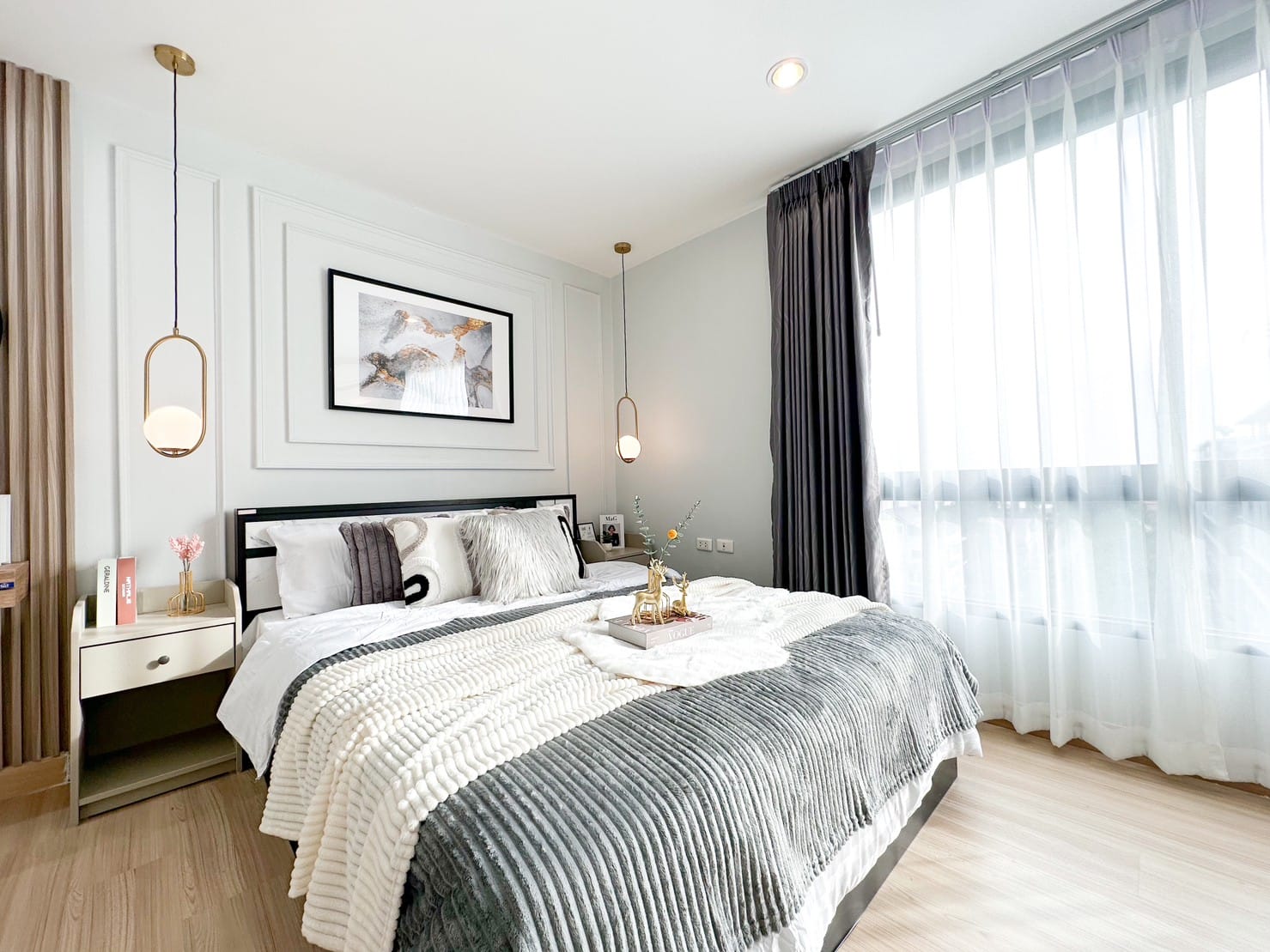 ขายคอนโด Niche Mono Bangna : เดอะ นิช โมโน บางนา 1 ห้องนอน 1 ห้องงน้ำ ขนาด 42 ชั้น 8 อาคาร ซี ห้องแต่งสงยครบตรงปก