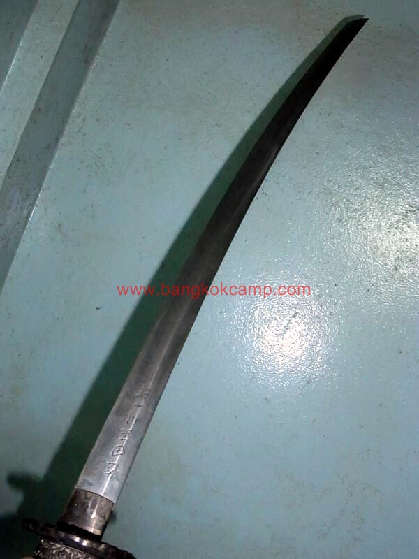 ดาบซามูไร ใบมีดเป็นเหล็กลาย (ใบมีดดามัสกัส) ลายเสือ