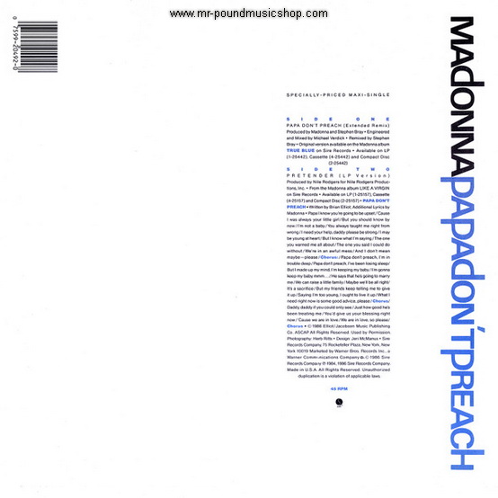 Madonna - Papa Don't Preach